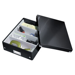 Opbergdoos Leitz Wow Click & Store organiser 280x100x370mm middelgroot zwart