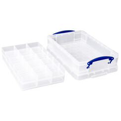 Boîte de rangement Really Useful 4L 30 compartiments 395x255x88mm transparent blanc