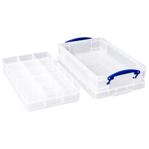 Really Useful Boîte de rangement Really Useful 4L 30 compartiments 395x255x88mm transparent blanc
