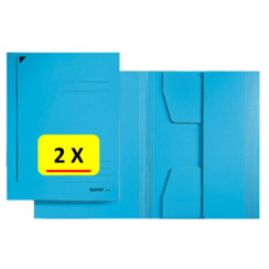2 x Dossiermap - A3 - Leitz - Manilla karton - blauw