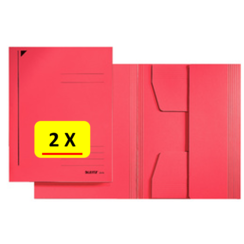 2 x Dossiermap - A3 - Leitz - Manilla karton - rood