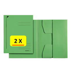 2 x Dossiermap - A3 - Leitz - Manilla karton - groen