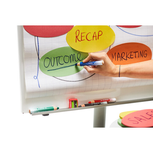 Stabilo Whiteboardpotlood STABILO MARKdry 648/4 inclusief slijper en microvezeldoek assorti etui à 4 stuks