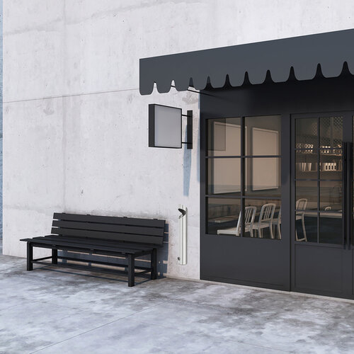 Asbak BRASQ wand AT200 RVS