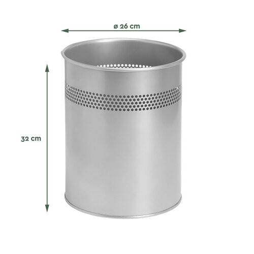 Corbeille à papier BRASQ 15L argent