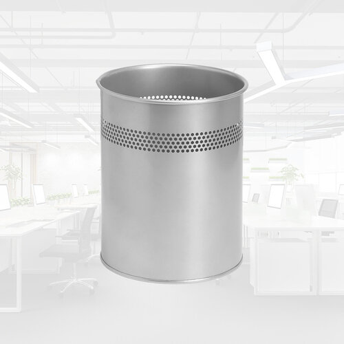 Corbeille à papier BRASQ 15L argent