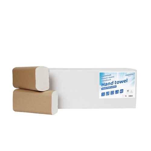 Cleaninq Handdoek Cleaninq I-vouw 2-laags 205x240mm 25x150st rc wit
