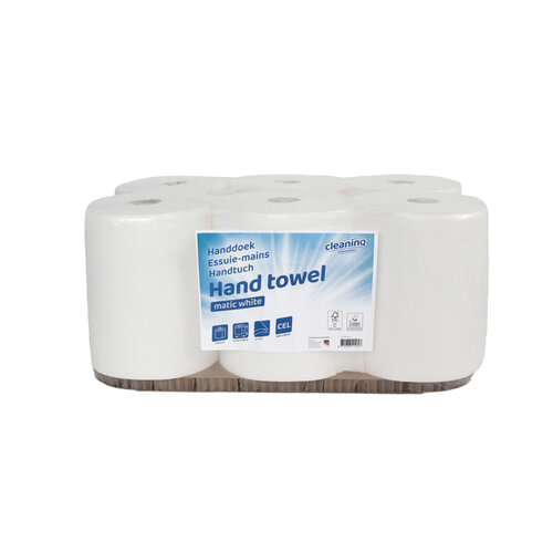 Cleaninq Essuie-mains Cleaninq Matic B 2 épaisseurs rouleau 21cmx150m blanc