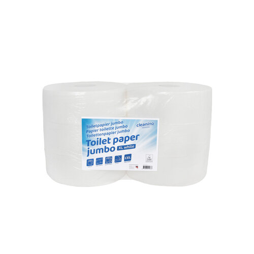 Cleaninq Toiletpapier Cleaninq maxi jumbo 2 laags 350m wit