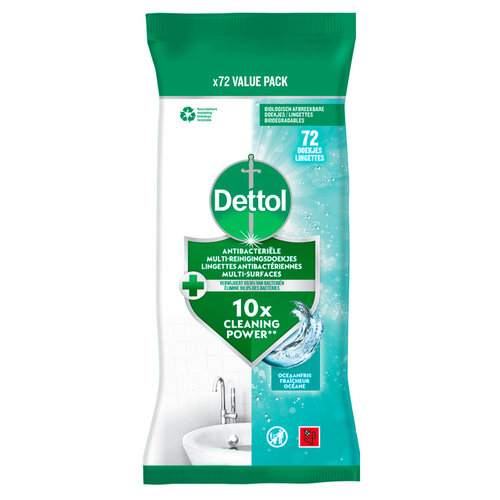 DETTOL Lingette multi-surfaces Dettol antibactérien Fraîcheur océane 72 pièces