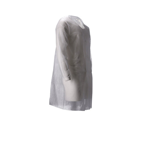 CMT Blouse visiteur CMT PP non-tissé longue bouton pression 104cm M blanc 100 pièces