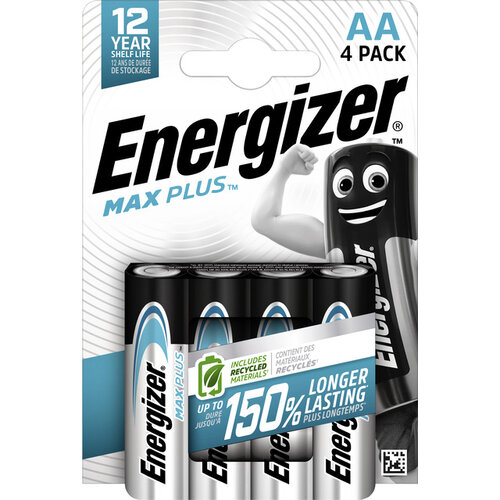 Energizer Batterij Energizer Max Plus 4xAA alkaline