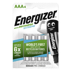 Batterij oplaadbaar Energizer 4xAAA 800mAh