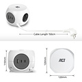 ACT Cube multiprise ACT 3 prises inclus 2x USB C/A 1,5m blanc/gris