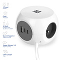 ACT Cube multiprise ACT 3 prises inclus 2x USB C/A 1,5m blanc/gris FR/BE