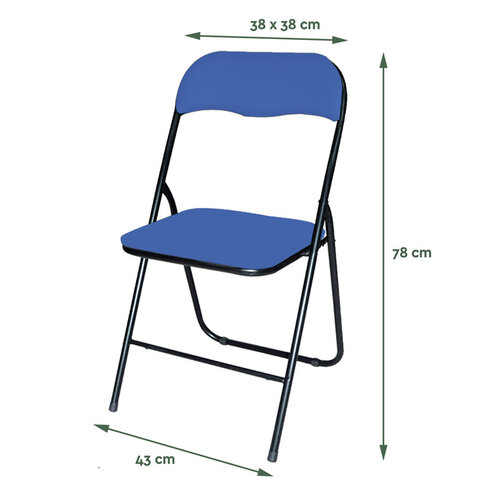 Chaise pliante BRASQ FC100 bleu-noir