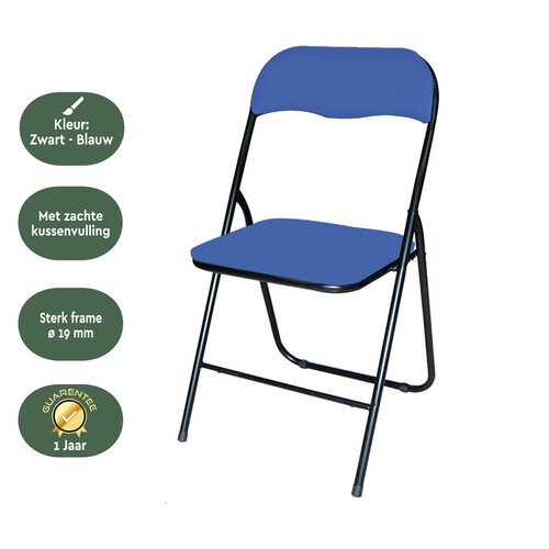 Chaise pliante BRASQ FC100 bleu-noir