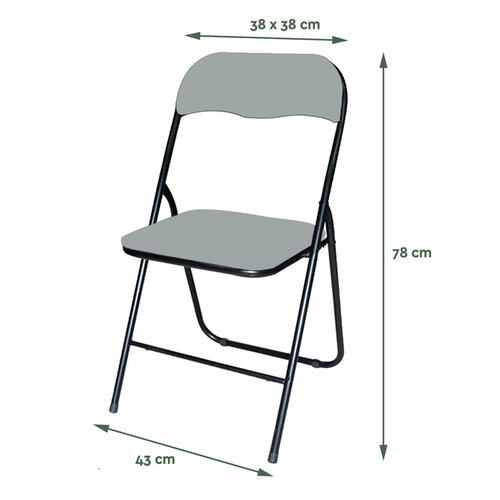 Chaise pliante BRASQ FC100 gris-noir