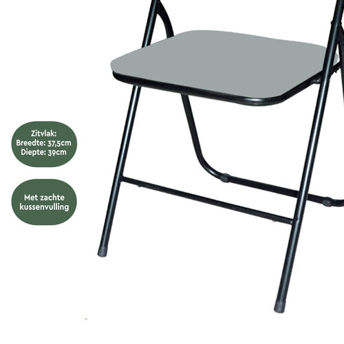 Chaise pliante BRASQ FC100 gris-noir