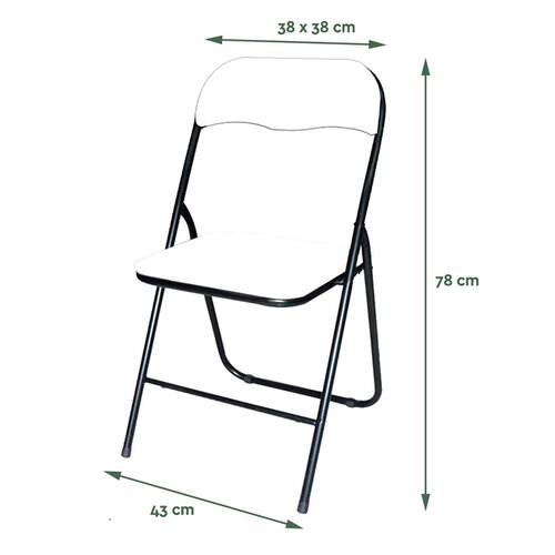 Klapstoel BRASQ FC100 Wit-zwart