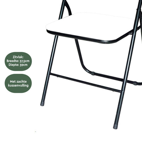 Klapstoel BRASQ FC100 Wit-zwart