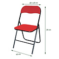 Chaise pliante BRASQ FC100 rouge-noir
