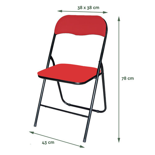 Chaise pliante BRASQ FC100 rouge-noir
