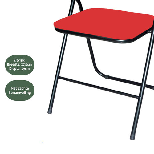 Chaise pliante BRASQ FC100 rouge-noir