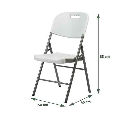 Chaise pliante BRASQ FC200 blanc-inox