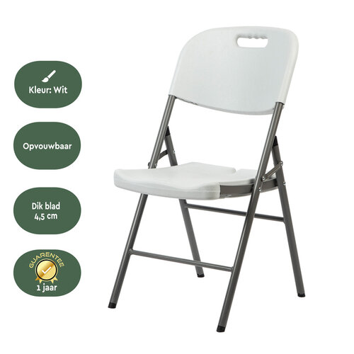 Chaise pliante BRASQ FC200 blanc-inox