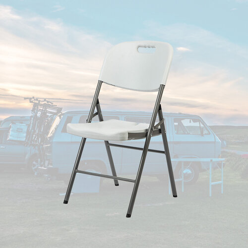 Chaise pliante BRASQ FC200 blanc-inox