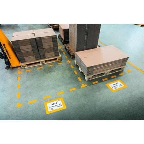 Durable Vloersticker Durable kader voor A4 documenten verwijderbaar geel 10 stuks