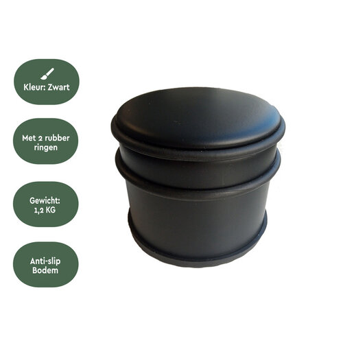 Butoir de porte BRASQ avec anneau caoutchouc noir