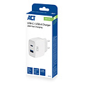 ACT Oplader ACT 20w 2-poorts usb a+c wit