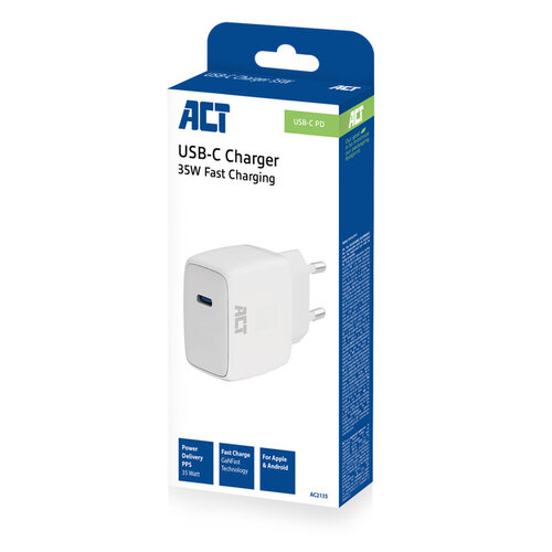 ACT Oplader ACT 35w 1-poort usb c wit