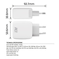 ACT Chargeur ACT 65W 2 ports USB-C blanc