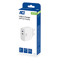 ACT Chargeur ACT 65W 2 ports USB-C blanc