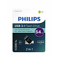 Philips USB-stick 3.1 Philips USB-C 2-in-1 midnight black 64GB