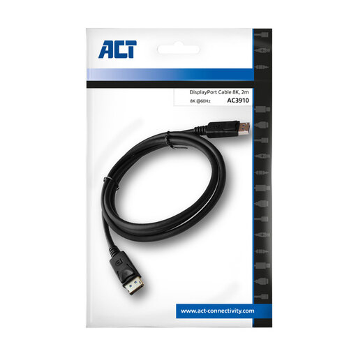 ACT Câble ACT DisplayPort 8K M-M 2m noir