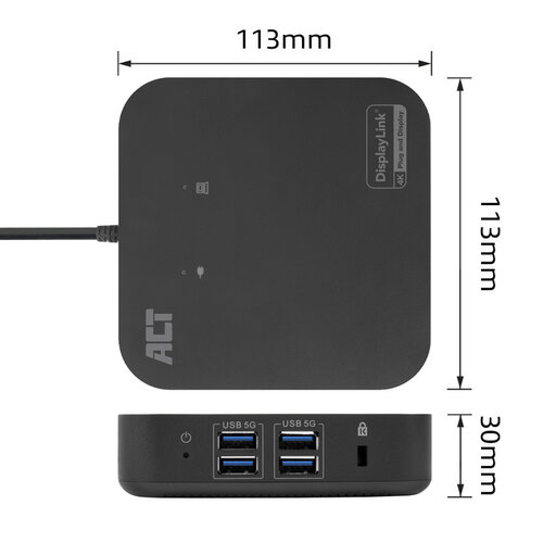ACT Station d'accueil ACT USB-C Dual Ecran avec Power Delivery