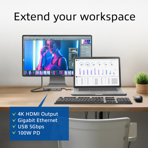 ACT Station d'accueil ACT USB-C 7-en-1