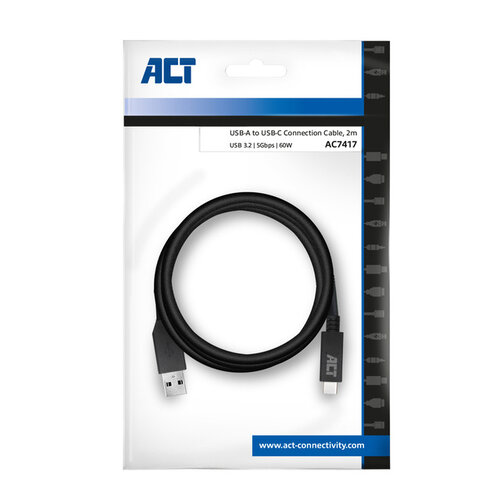 ACT Kabel ACT USB A 3.2 naar USB-C 2 meter