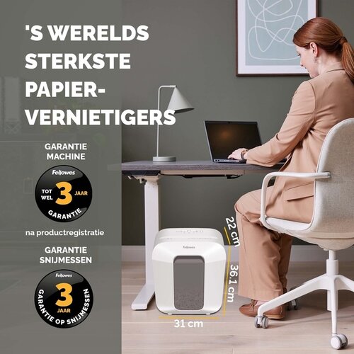 Fellowes Papiervernietiger Fellowes Powershred LX25 snippers 4x37mm wit