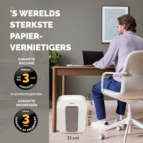Fellowes Destructeur Fellowes Powershred LX50 particules 4x37mm blanc