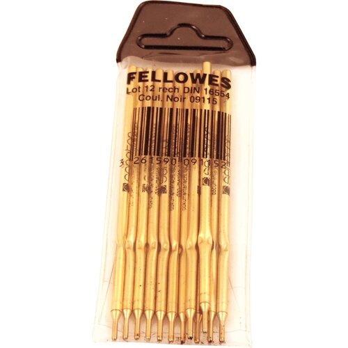 Fellowes Recharge stylo de comptoir Fellowes DIN bleu 12 pièces