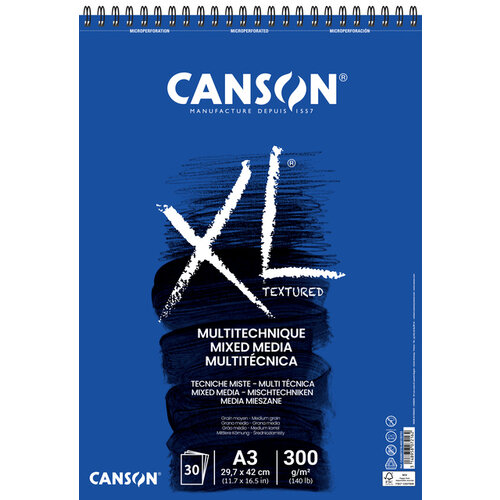 Canson Aquarelblok Canson  XL Mix Media  A3 300gr spiraal 30 vel