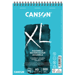 Aquarelblok Canson XL Aquarelle A5 20V 300gr spiraal