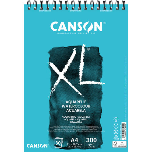 Canson Aquarelblok Canson XL A4 30 vel 300gr spiraal