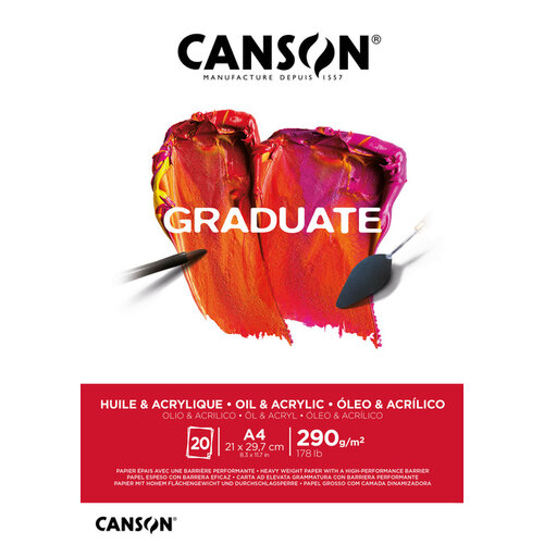 Canson Bloc Huile et Acrylique Canson Graduate A4 290g 20 feuilles