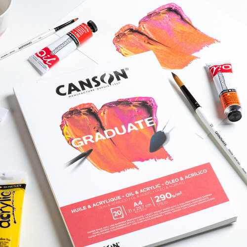 Canson Bloc Huile et Acrylique Canson Graduate A4 290g 20 feuilles